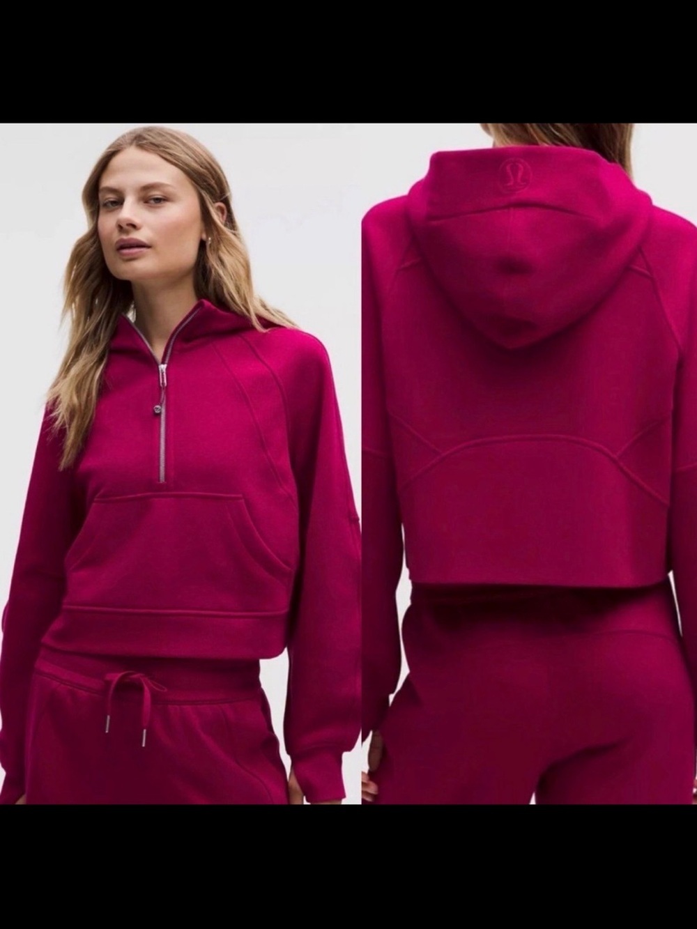 💖 NWT lululemon Scuba Oversized Half-Zip Hoodie XS/S Berry Rumble